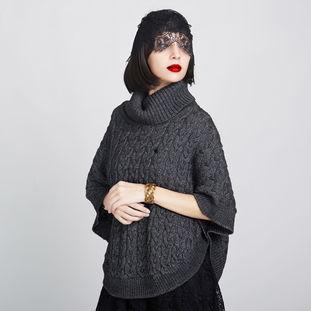 黑色毛衣图片,简约时尚的穿搭典范